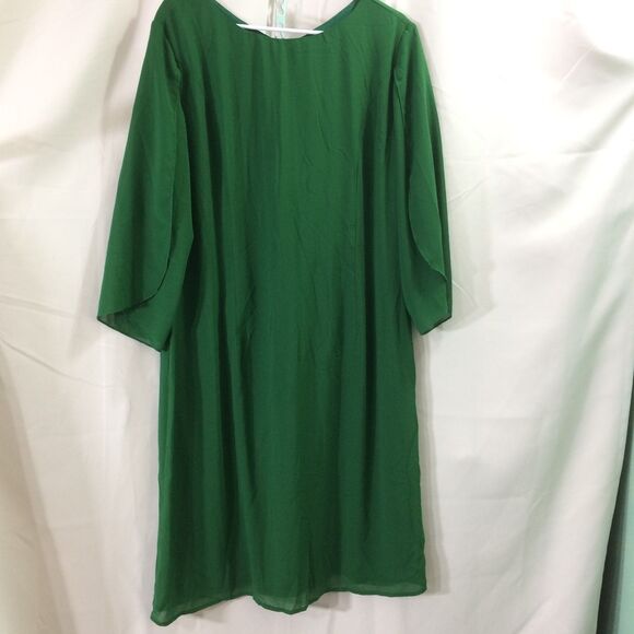 NEW Grace Karin Green Chiffon Shift Dress Sz 18 Flutter Sleeve Cocktail Party - Picture 3 of 5